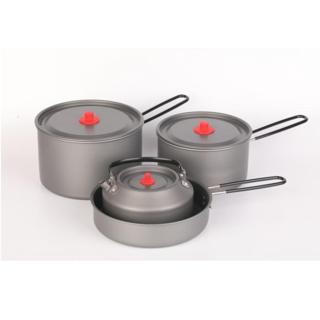 4PCS Lightweight Cooking Set for Outdoor Enthusiasts and Campers