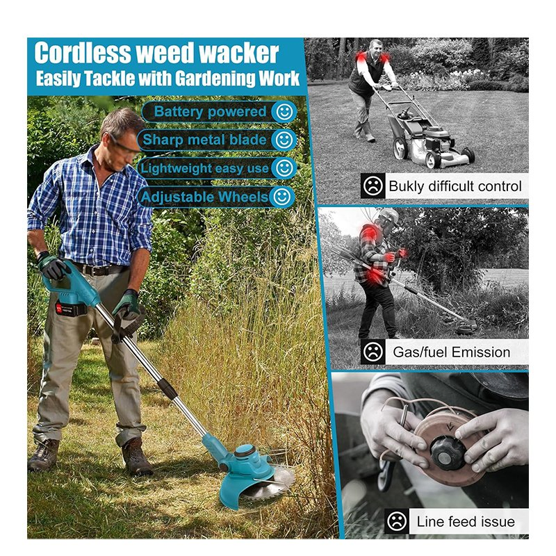 Professional Portable Cordless Grass Lawn Mower Grass Trimmer for Easy Grass Cutting