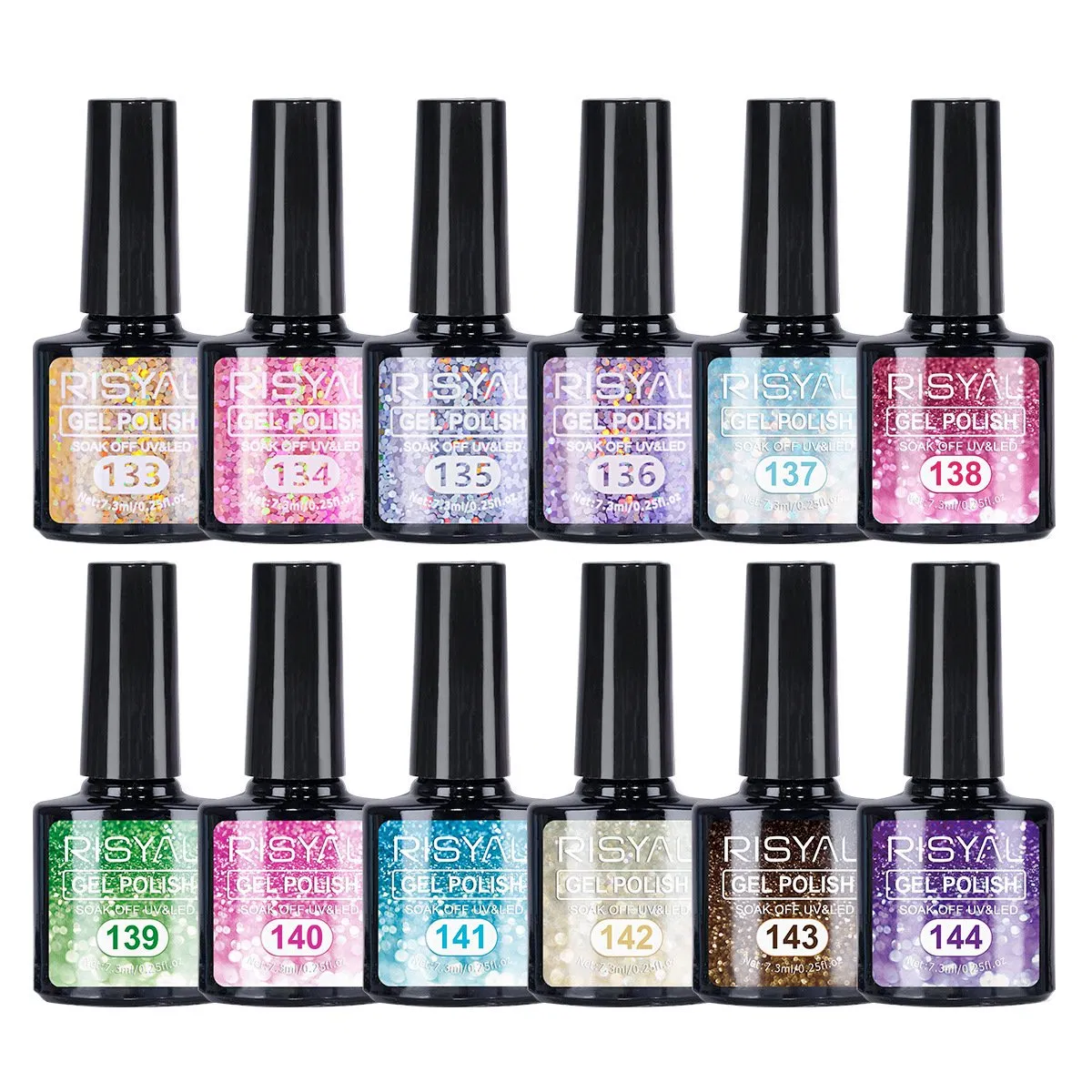 Neon Bright 12 Colors UV Reactive High Pigment Gel Nail Polish Set for Fluorescent Nail Art Salon Manicure Kit