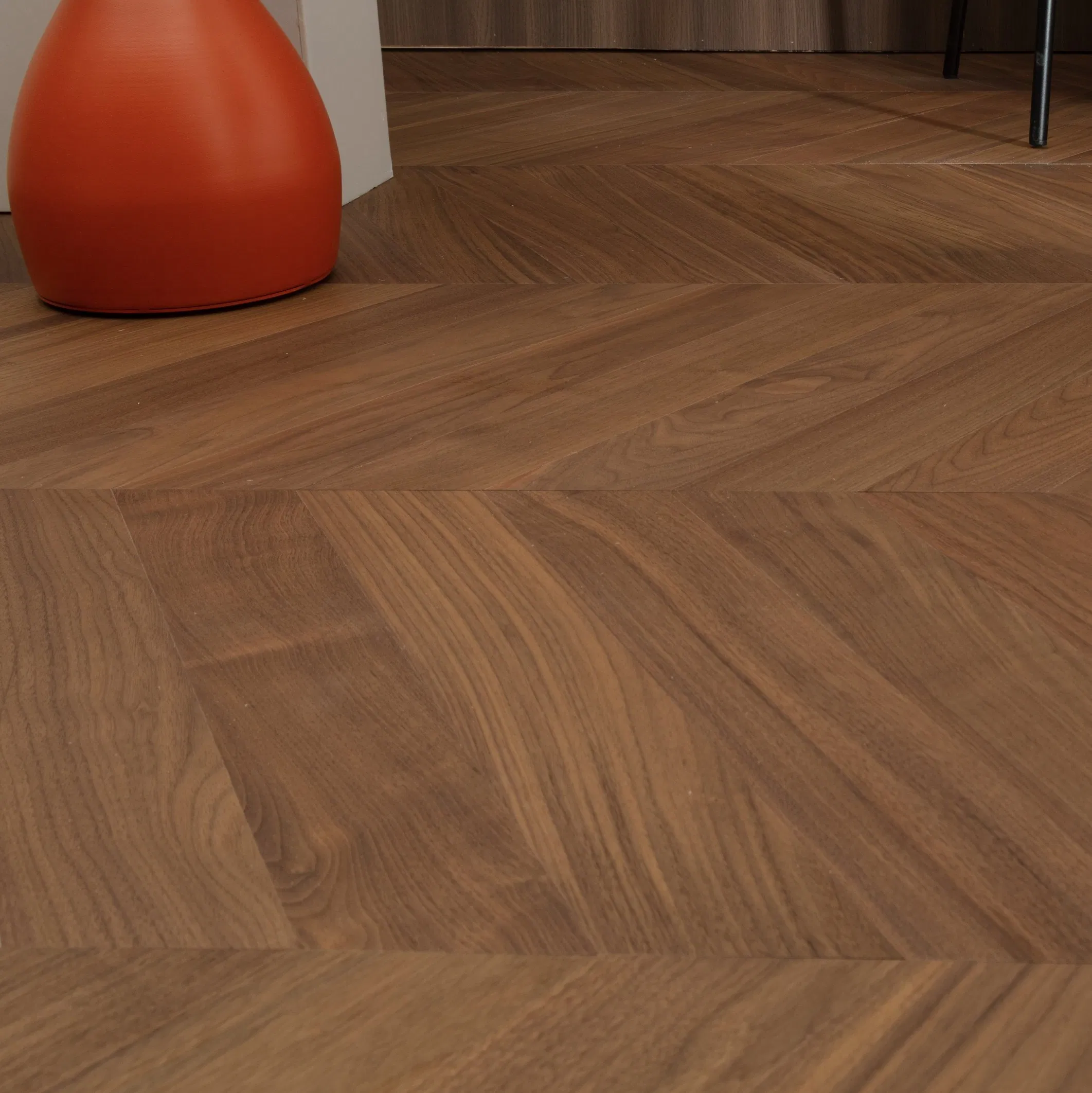 High-End Walnut Veneer Herringbone Flooring for Elegant Interiors