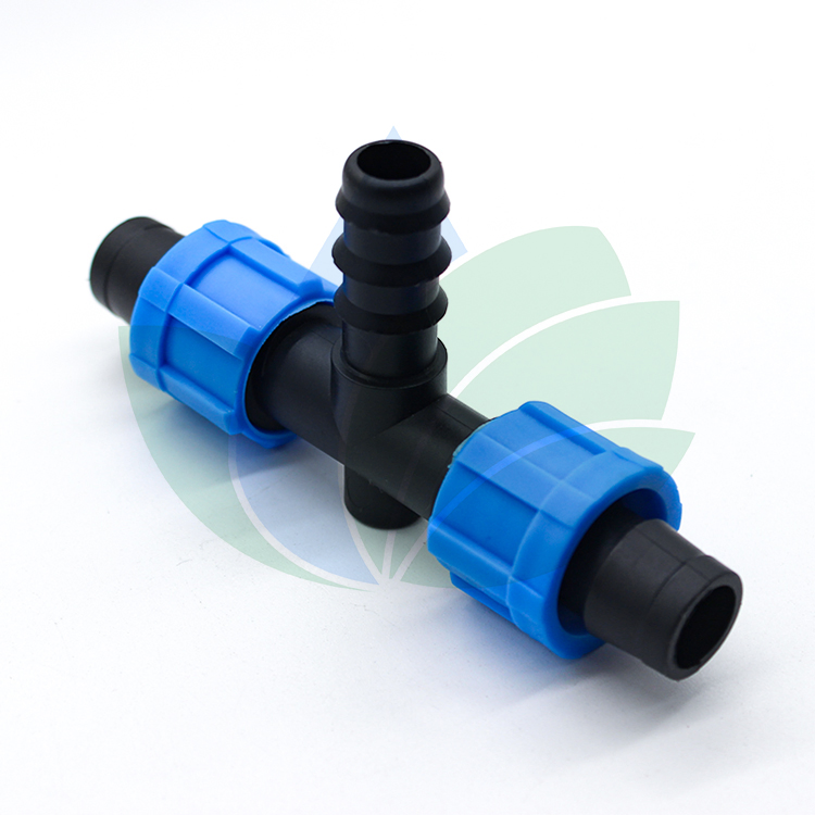 Irrigation Plastic One Barb Tape Fittings Tee for Drip Tape