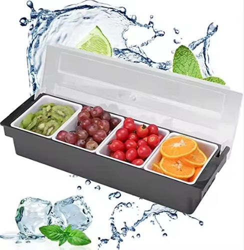 Hot Sale Bar Caddy Condiment Serving Container with Lid for Cambodia