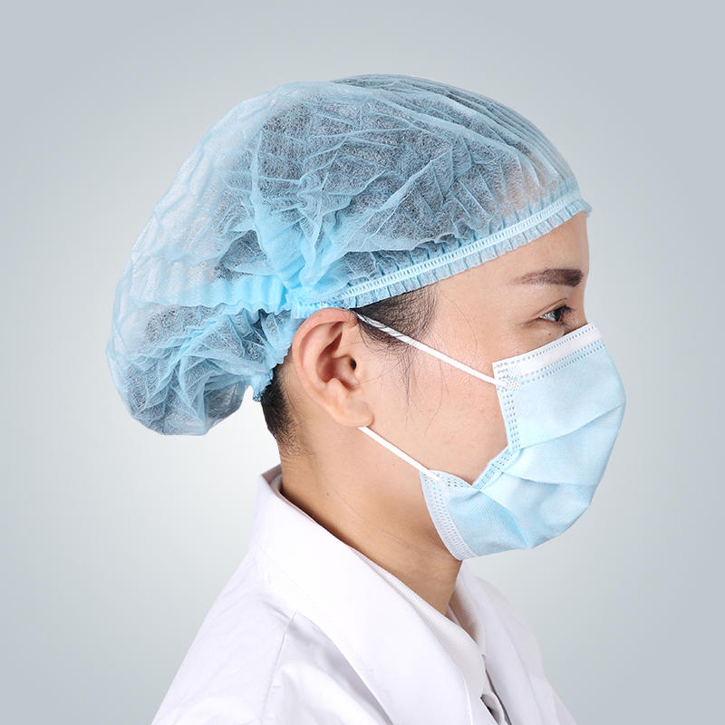 Disposable Hair Net Food Factory / SPA / Personal Care Head Cover Elastic Non Woven Disposable Clip Cap Mop Cap