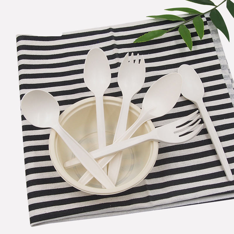 China Manufacturer Cornstarch PLA Eating Utensils Set Disposable Fork Cutlery