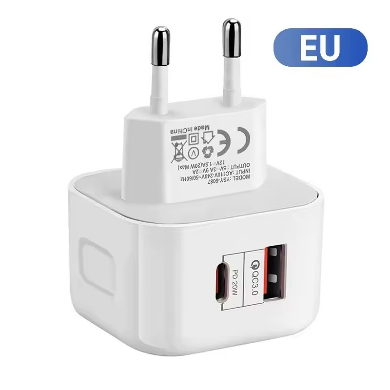 Быстрое зарядное устройство 20W PD QC3.0 для iPhone