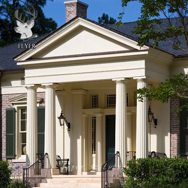 High Quality Luxury Home Decorative Stone Building Material White Marble Stone Column with Pedastals
