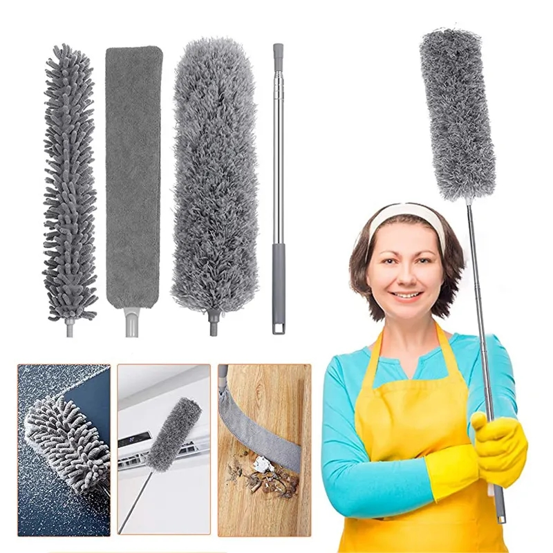Home 4PCS 2.5m Handle Room Cleaning Dust Brush Detachable Feather Dusters
