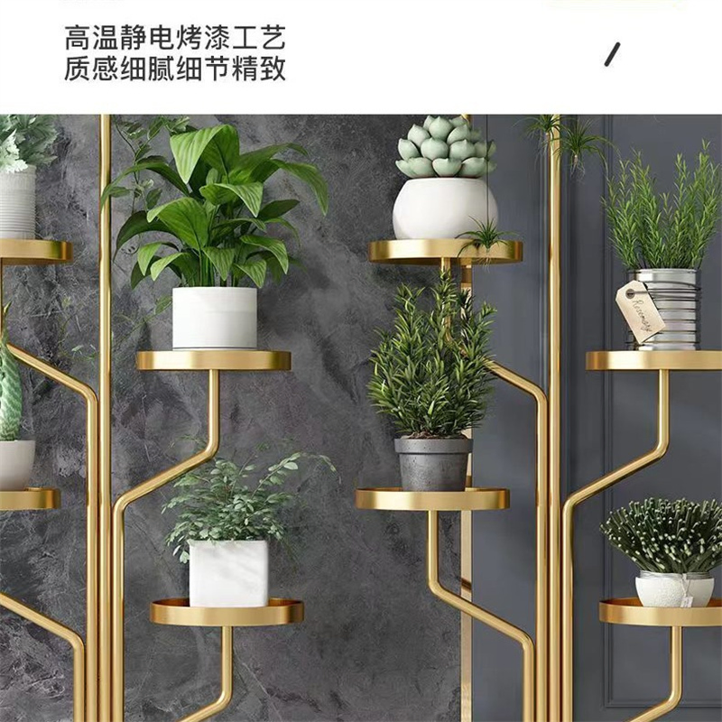 Wholesale Courtyard Flower Rack Living Room Movable Wheel Rack Indoor Home Balcony Flower Pot Rack