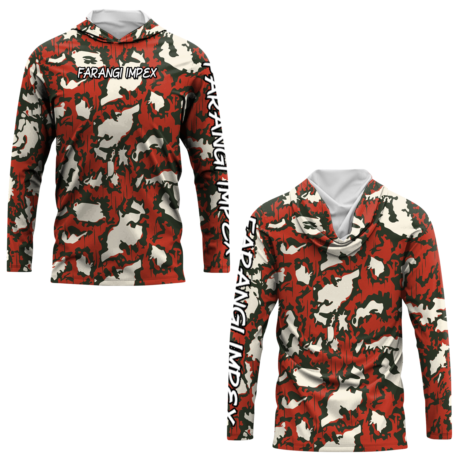 Толстовка рыболовная с воротником полиэстер с сублимацией