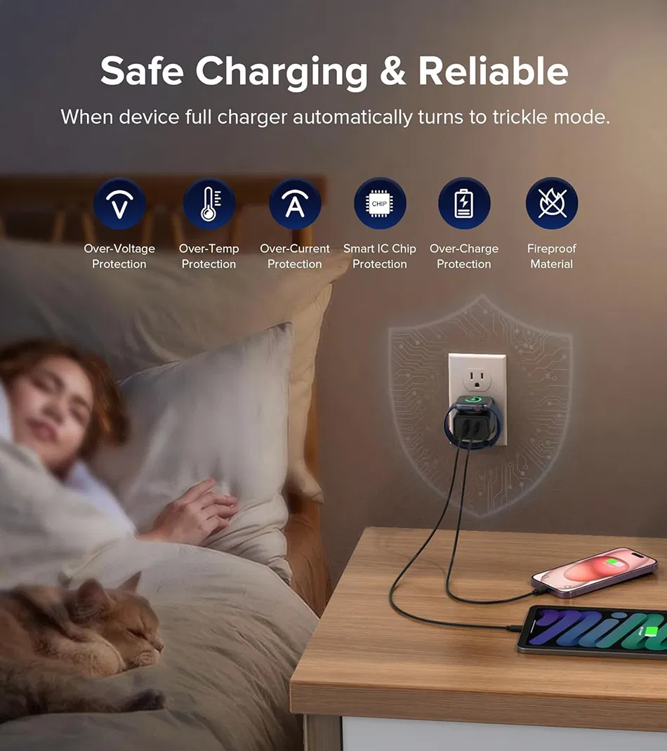 20W Pd USB C Type C Wall Charger Fast Charging Station Wireless Charger for iPhone 14 PRO Max for Apple Watch for iPad Tablet