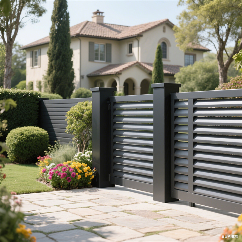 6063 WPC Galvanized Steel Wrought Iron Durable Luxury Quality Slat Blade Aluminium Panel Fence Panels for Villa