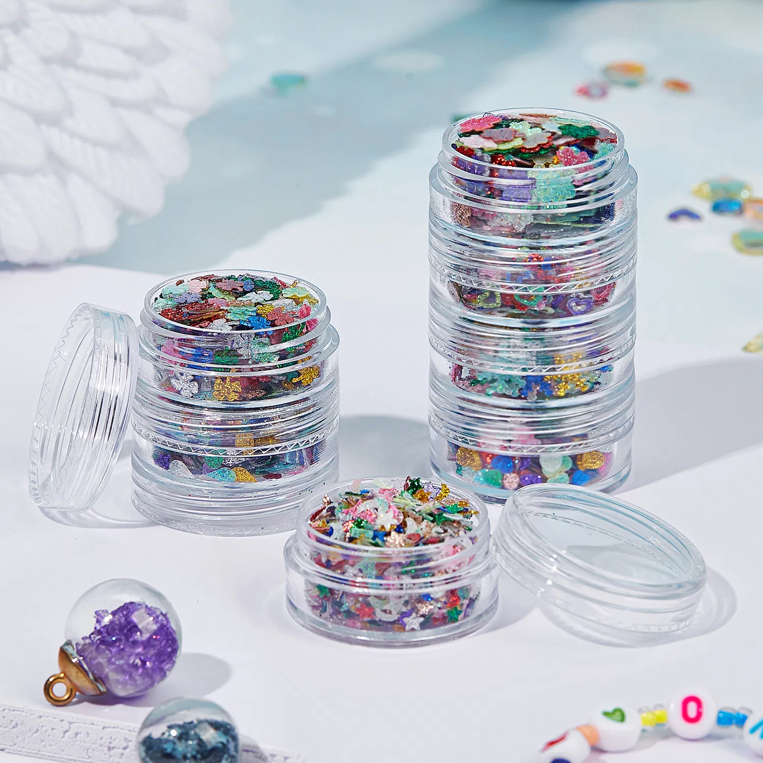 Luxury Package Private Label Custom Logo Glitter Pigment Loose Chunky Glitter Stack