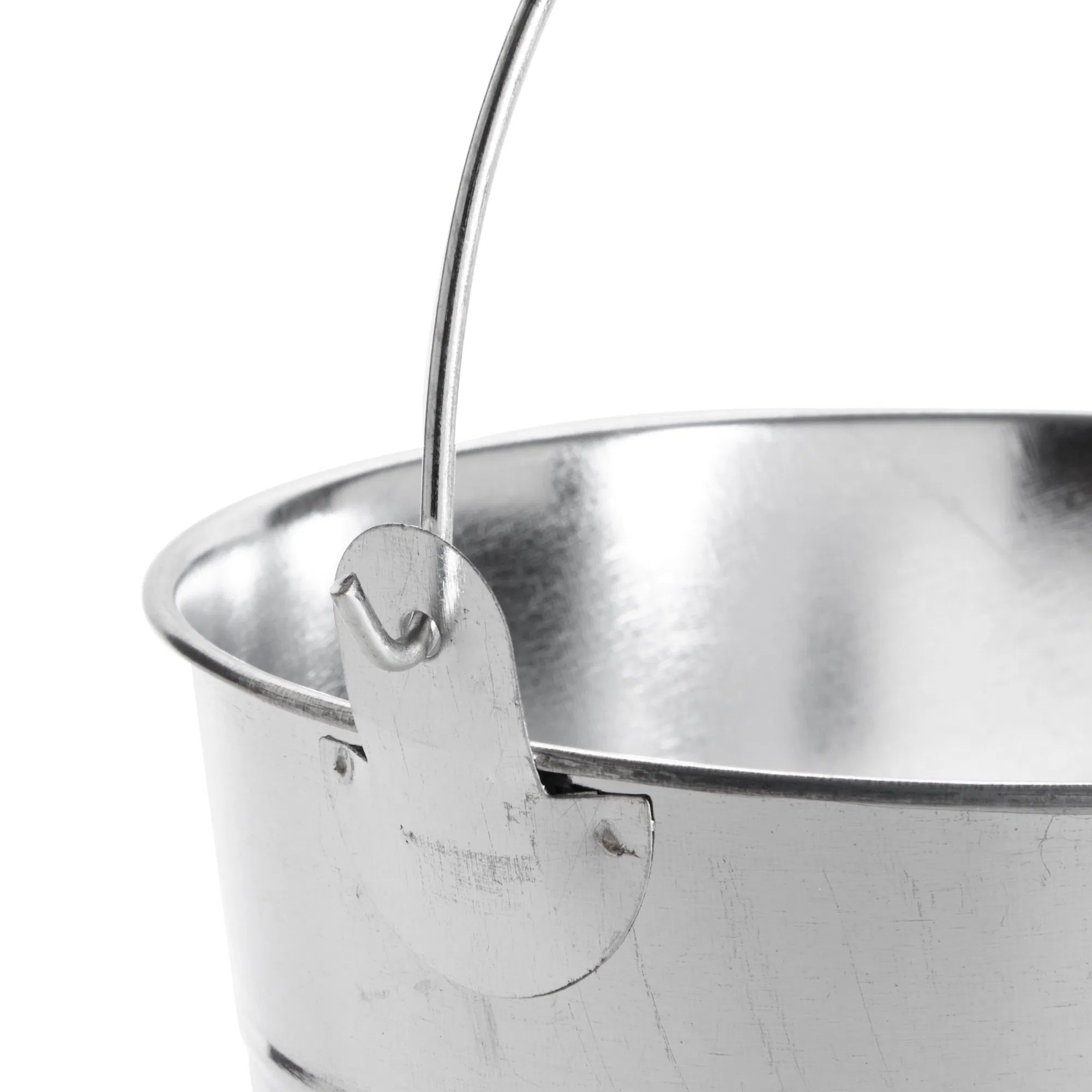 Portable Silver Metalcraft Natural Galvanized Steel Pail Handle Bucket