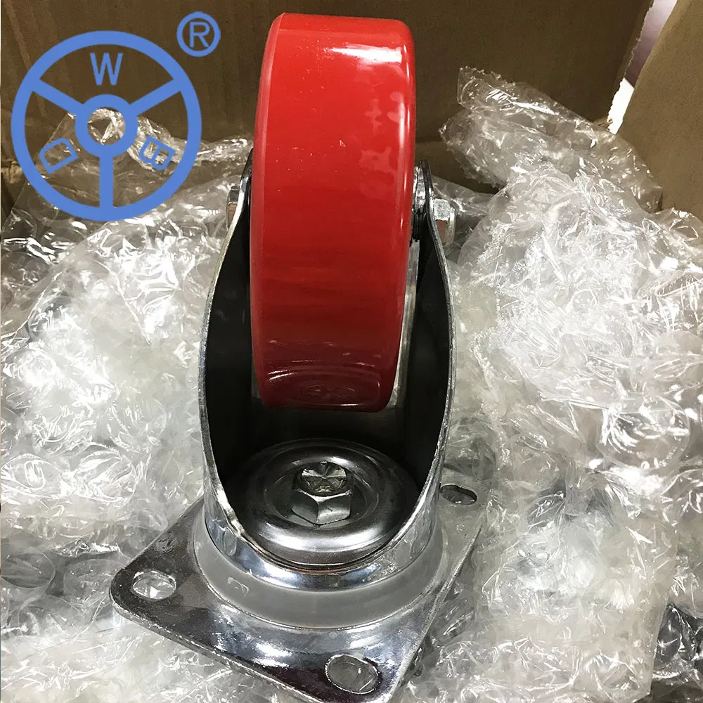 European Type High Load Polyurethane Iron Caster Single Wheel