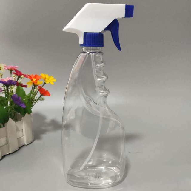 Pet Flat 500ml Plastic Household Cleaning Industry Chemical Trigger Spray Bottle