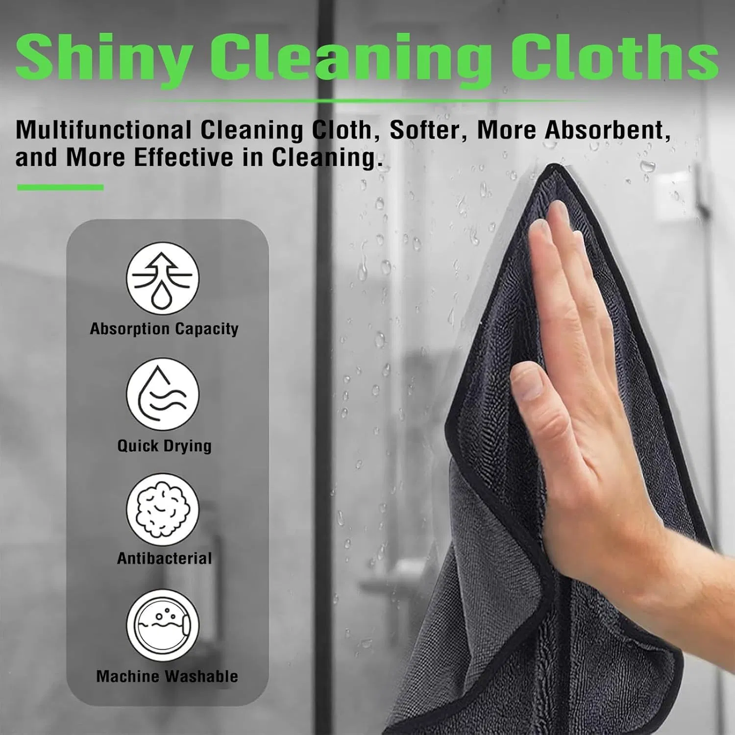 Korean Car Accessories Quick Dry Absorbent Dual Twisted Loop Microfiber Car Drying Towel for Auto Detailing
