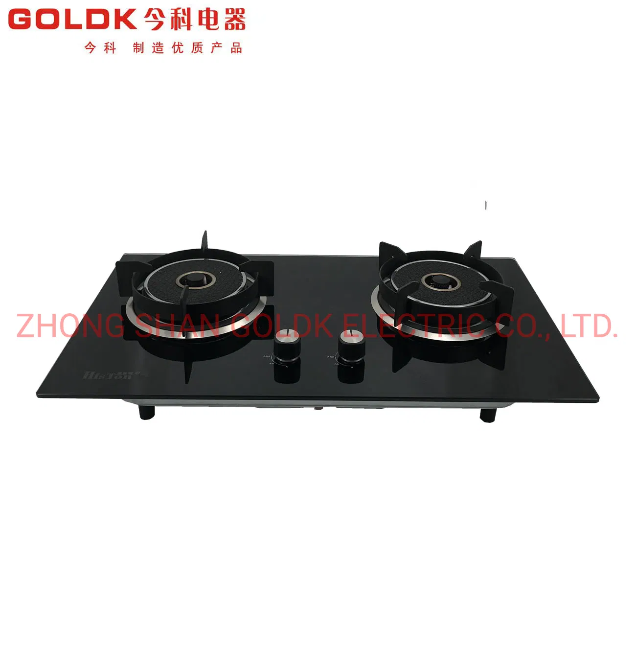 Goldk GS-040 Premium Quality Black 2 Burner Built-in Tempered Glass Infrared Cooker