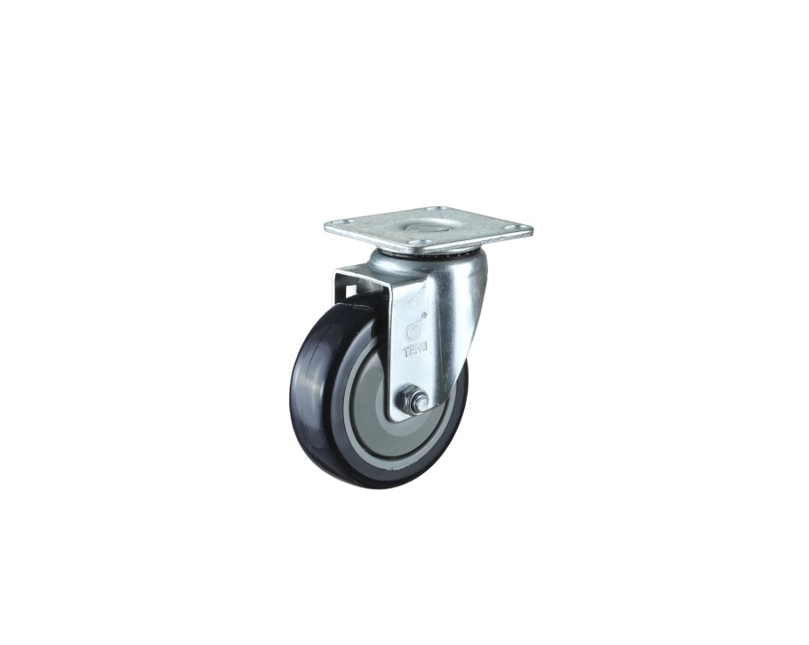 China Castor Factory 125mm Industrial Swivel Top Plate Castor Thermoplastic Rubber Wheel