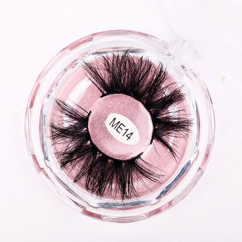 Wholesale Mascara Brush 5D Mink Eyelashes 25mm Lashes Pink Glitter Custom Box