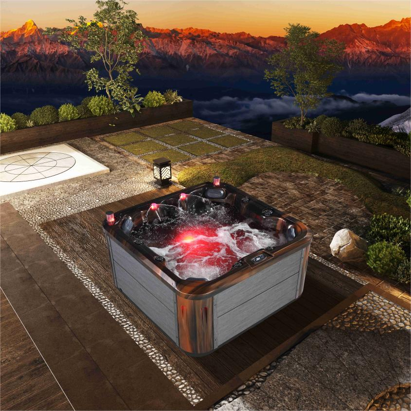 Уличный акриловый джакузи на 4-8 человек с гидромассажем