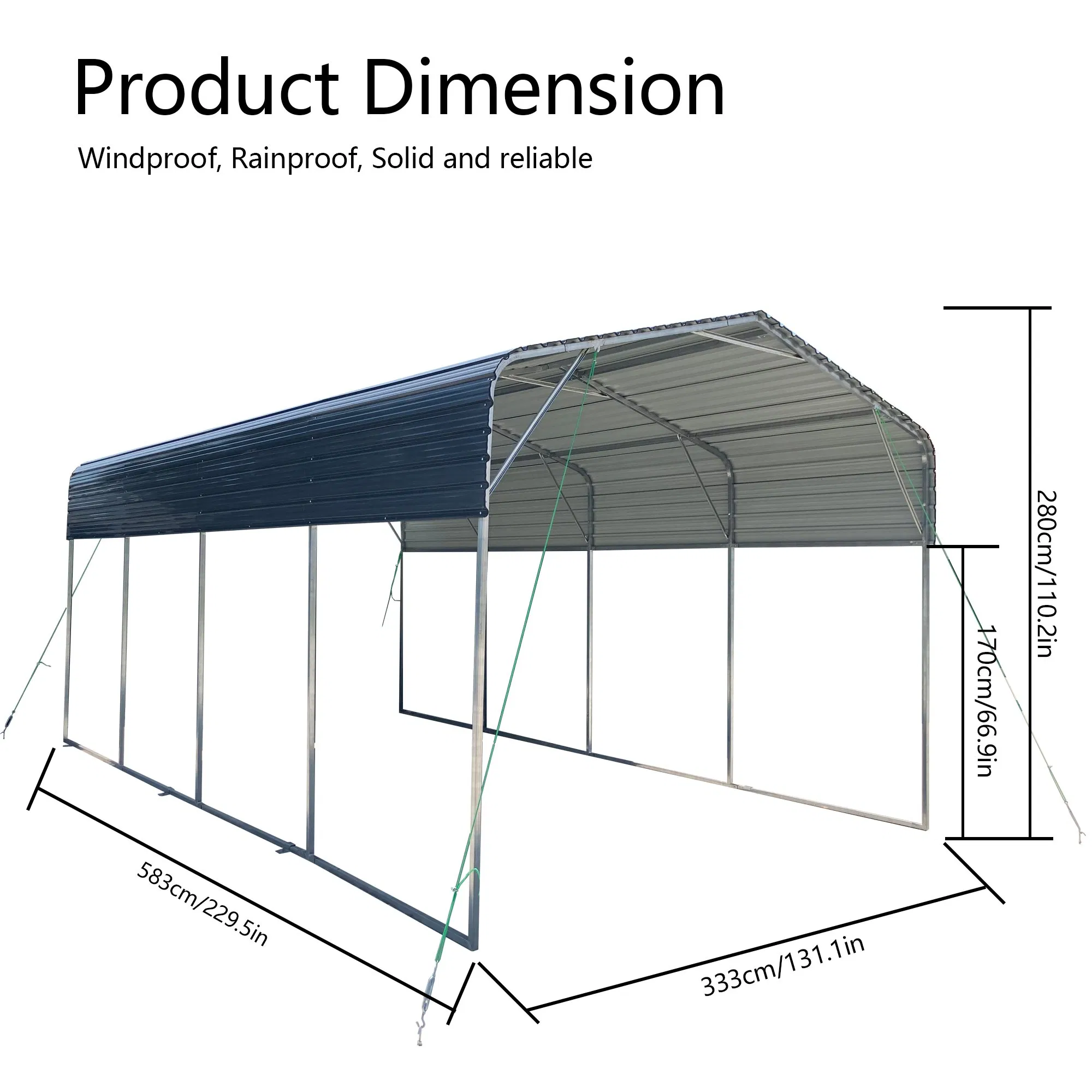 Made in China Durable Custom Carports for Car Parking 11X19 Feet