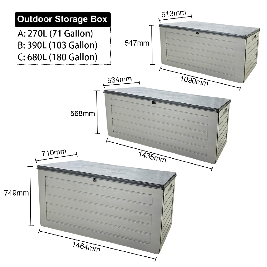 Durable PP and Steel Material Lockable Plastic Storage Garden Box