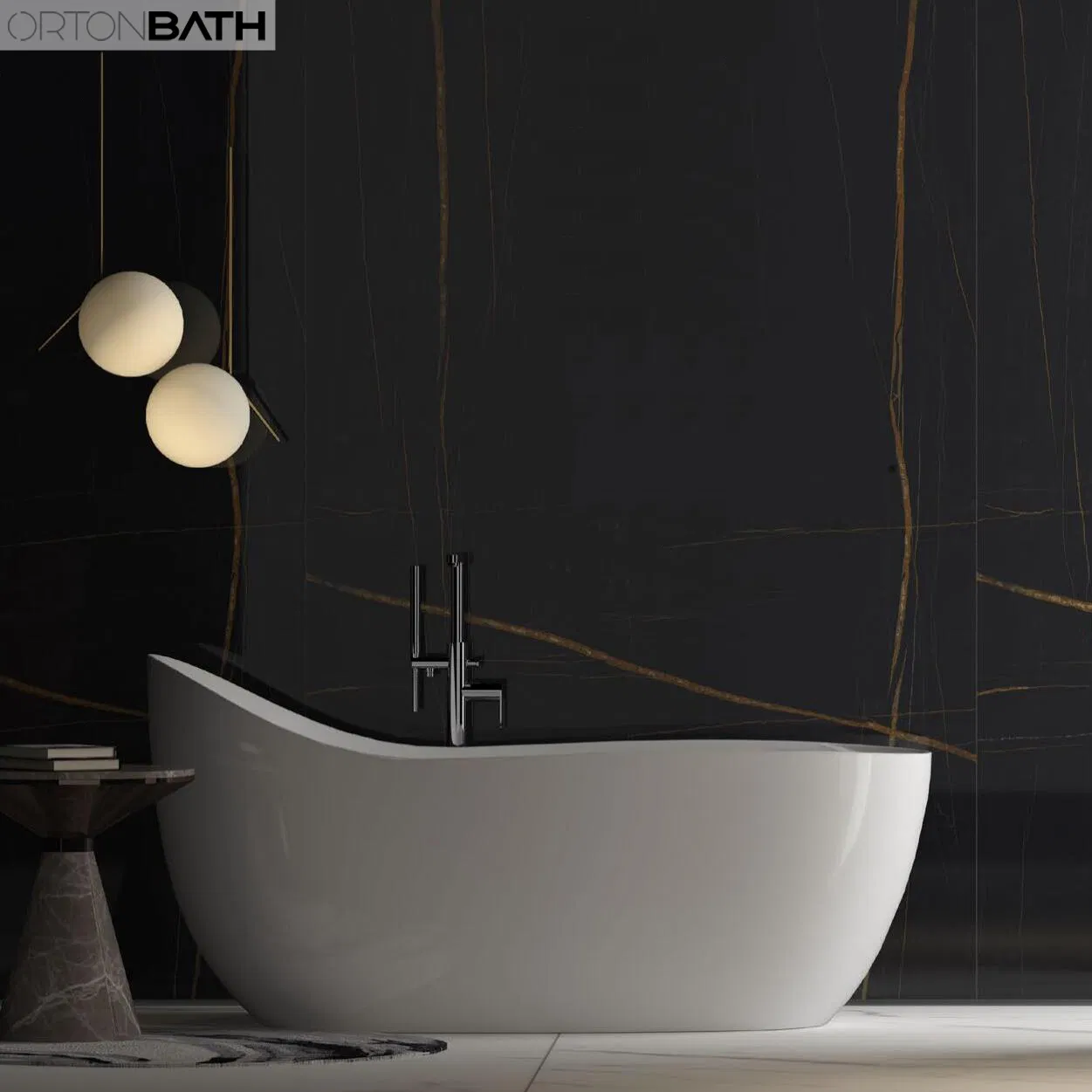 Угловая акриловая ванна Ortonbath с гидромассажем