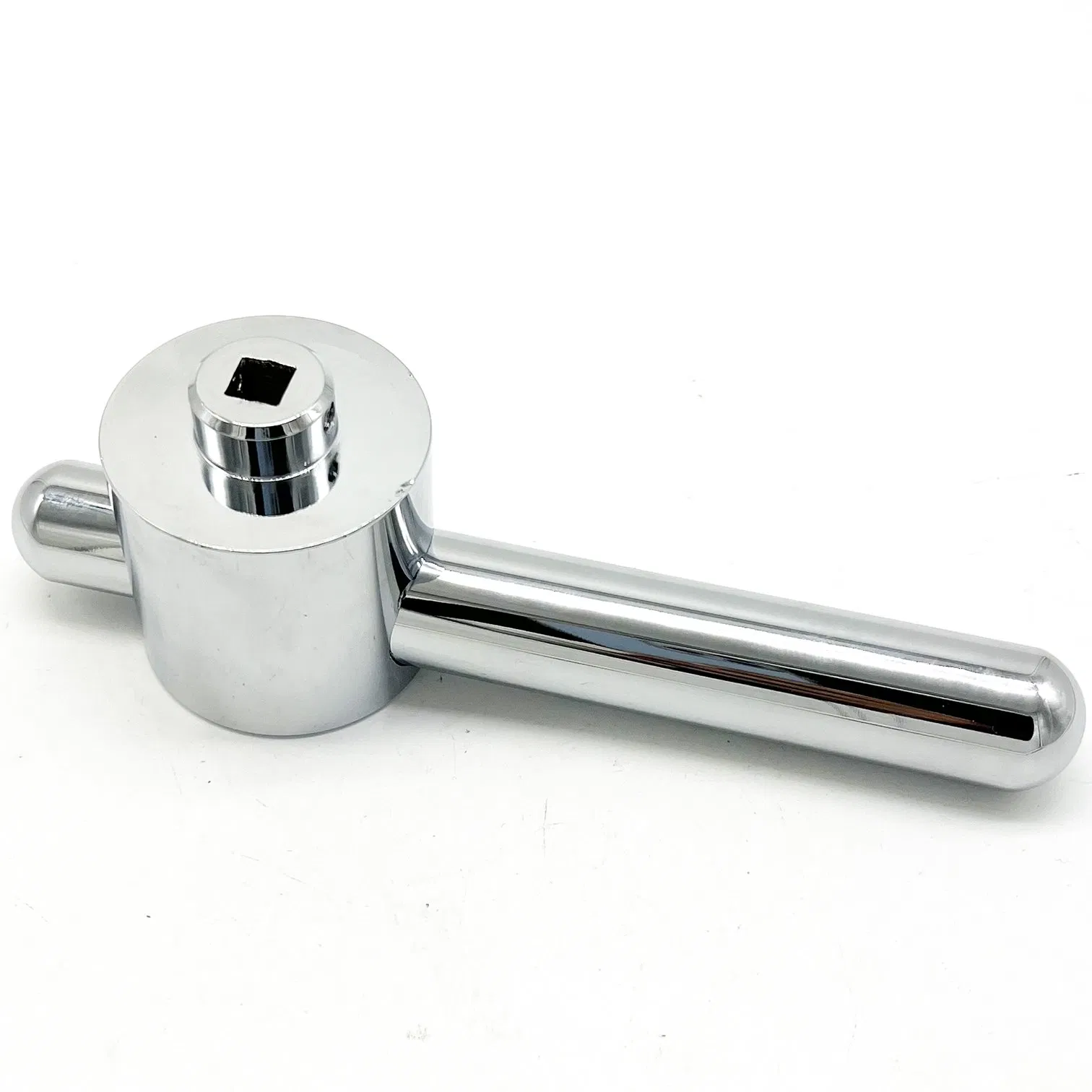 Bright Chrome Durable 3 Spoke Gun Safe Handle with a Round Shaft