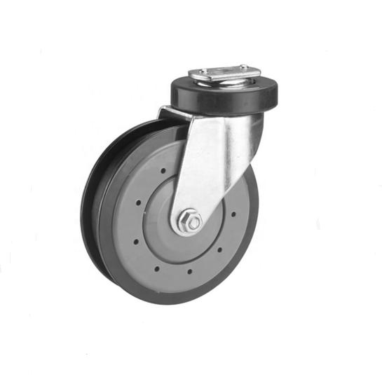 3-Dish Supermarket Shopping Trolley Castoer PU Swivel Travelator Wheels