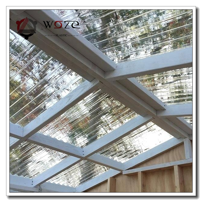 UV Resistant Corrugated Transparent Clear Colored Rain Cover Plastic PC Roofing Sheet for Shed Building Material