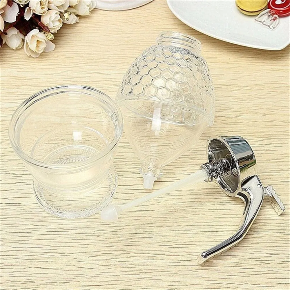 Прозрачная бутылка для меда с подставкой Creative Clear Press