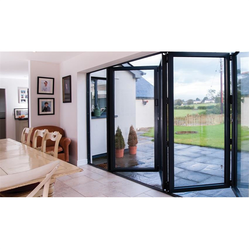 Manufacturer Folding Glass Wall Aluminum Patio Exterior Door Bifold Door