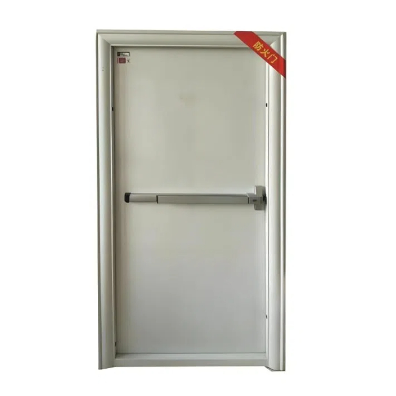 Commercial Building Passage Interior Single Heavy-Duty Steel Fire Door with Glass Kits