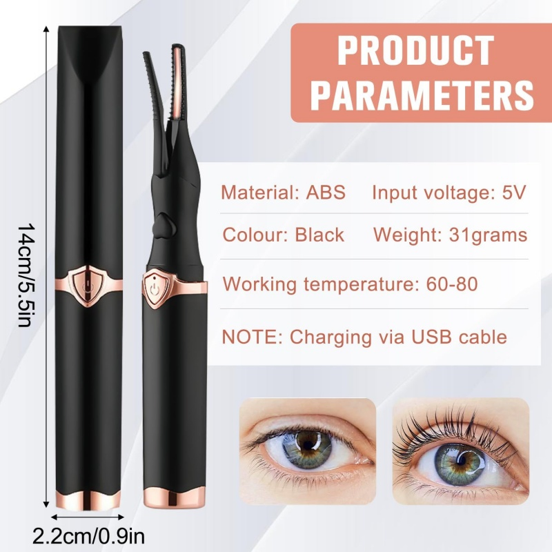 Eyelash Tool USB Rechargeable Mini Electric Heated Eyelash Curler
