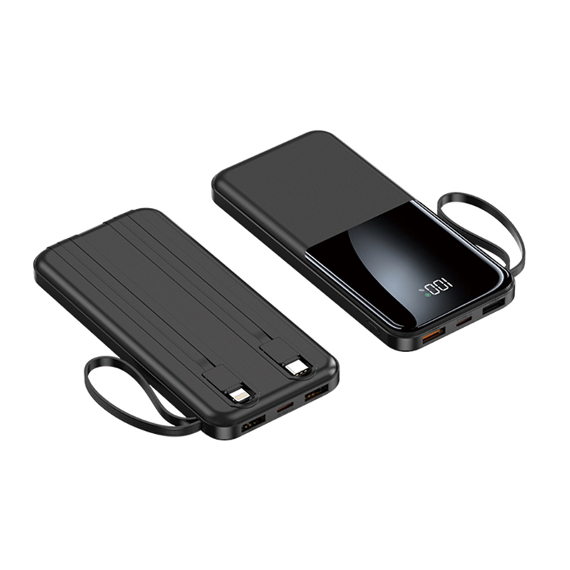 Super Fast Charging 22.5W Mobile Power Bank with Dual Wires Built-in