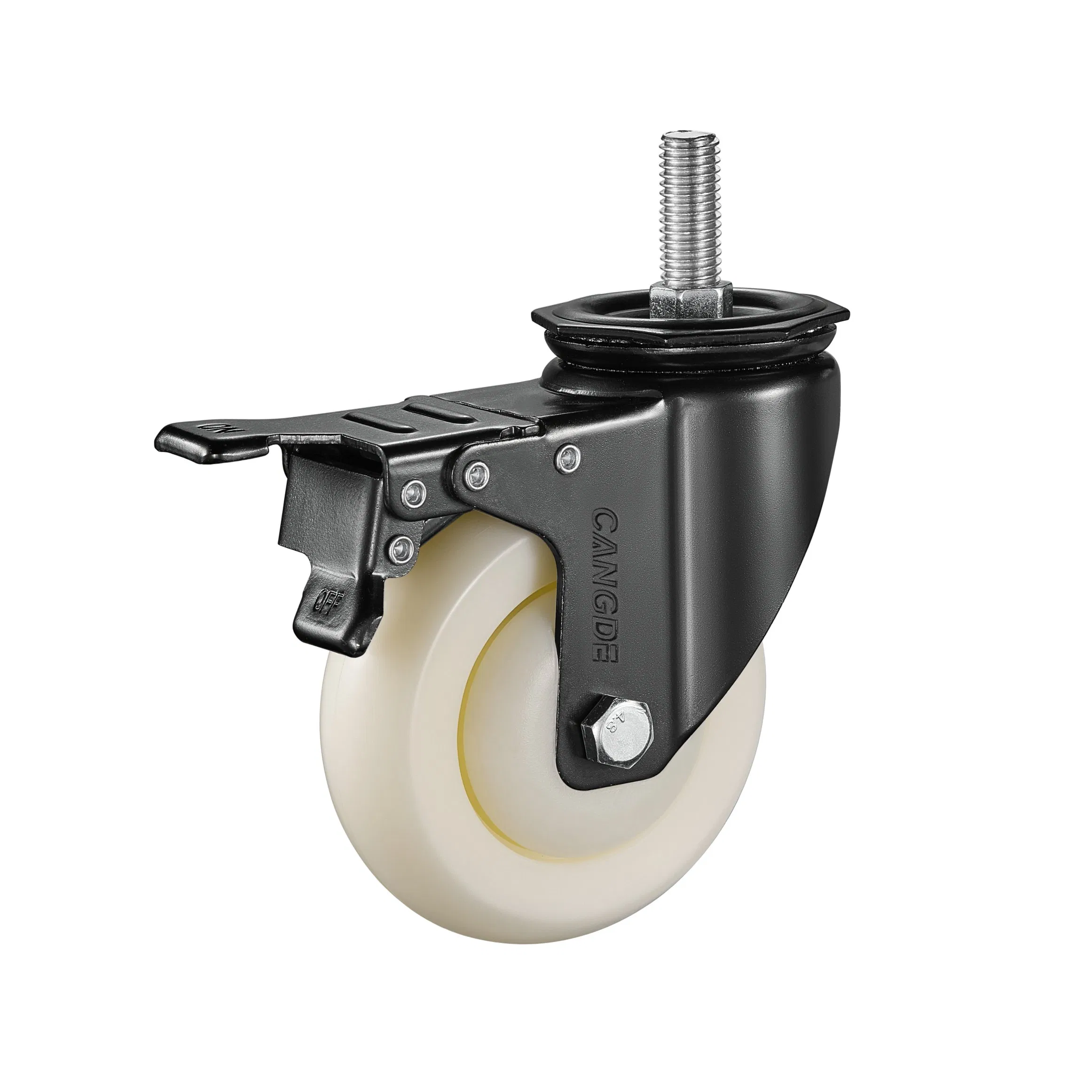 Caster Wheels Width 32mm for Industrial Trolley Hardware Tool, M12*330 Thread