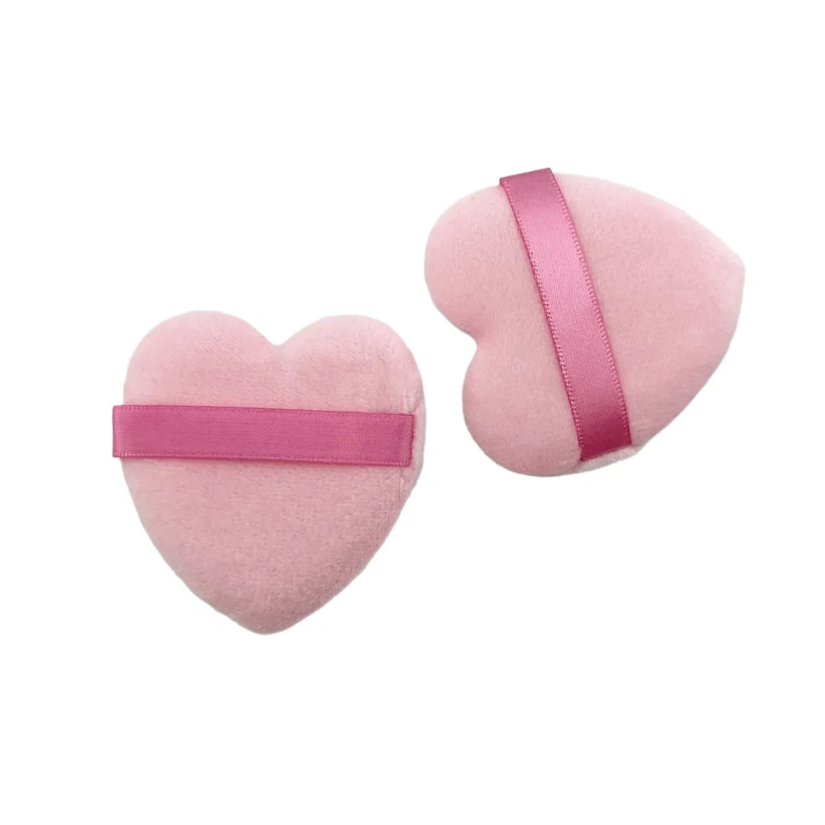 New Design Professional Super Soft Pink Color Heart Shape Makeup Powder Puff