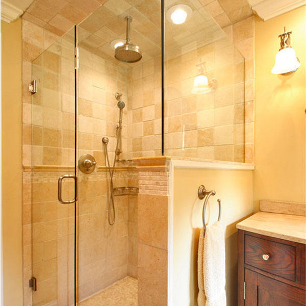 Glass Sliding Door / Simple Rectangular Frameless Shower Enclosure