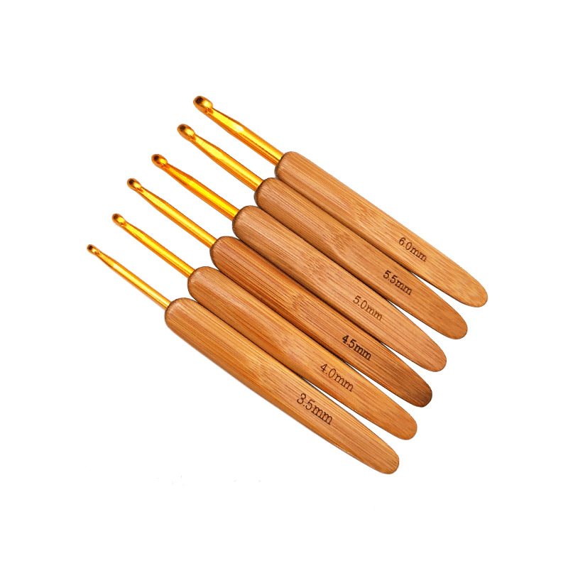 Multi-Functional Bamboo and Wooden Handle Crochet Needles