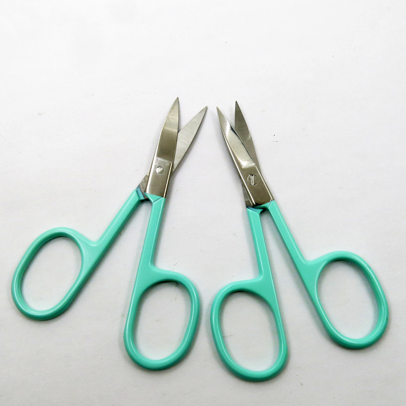 Colorful Coated High Quality Facial Trimming Tweezers Makeup Eyebrow Eyelash Hair Beauty Scissors