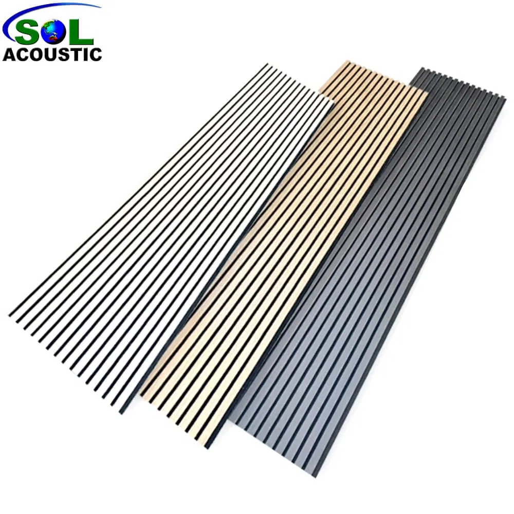 Sol Acoustic High Quality Soundproof Wall MDF Wood Slatted Acoustic Felt Panels