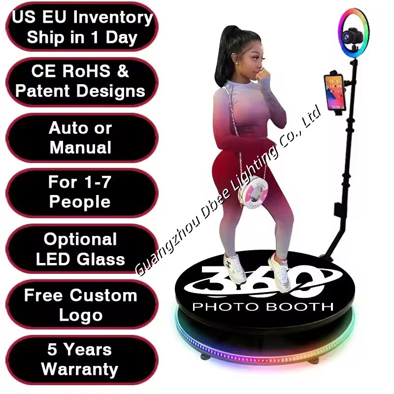 Selfie 360 Spinner Platform Automatic Rotating Video Metal 360 Photo Booth