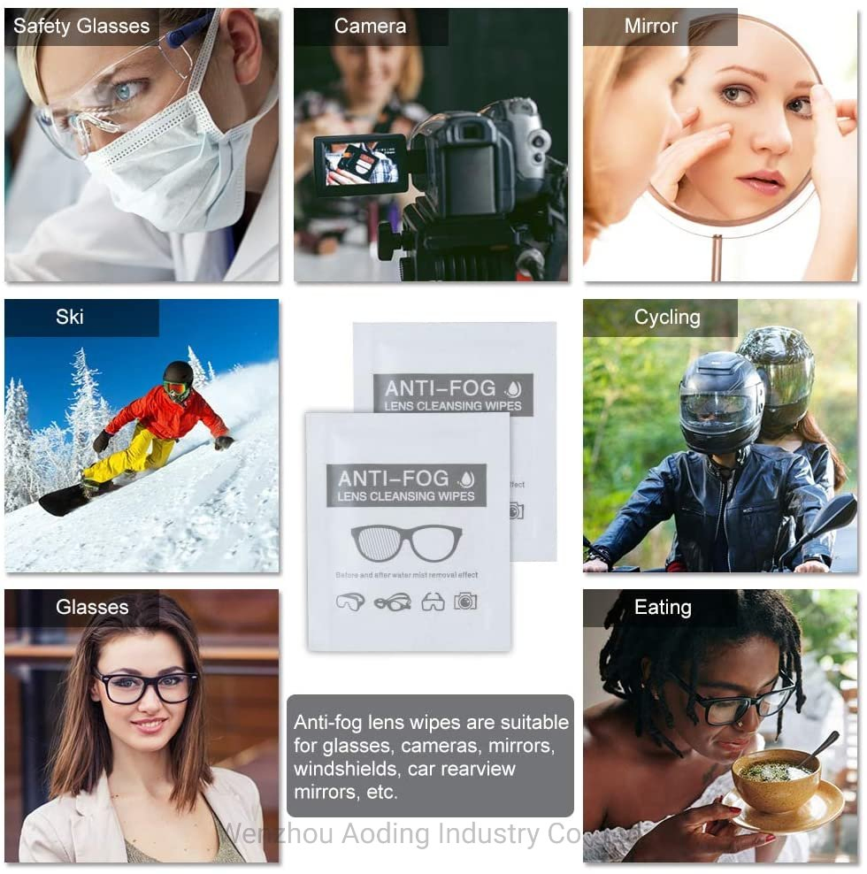 30PCS Anti Fog Wipes for Glasses Cleaning Glasses Custom Logo Wet Wipes