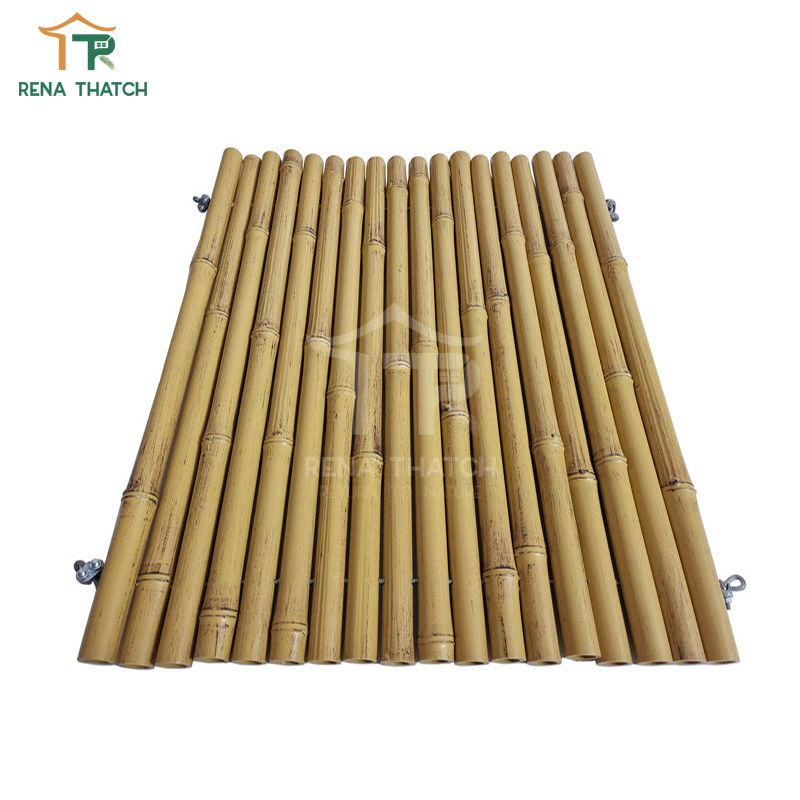 Hot Sale Cheap Tiki Bar Artificial Bamboo Fencing Synthetic Bamboo Cladding Plastic Bamboo Screen PVC Bamboo Fence Screening