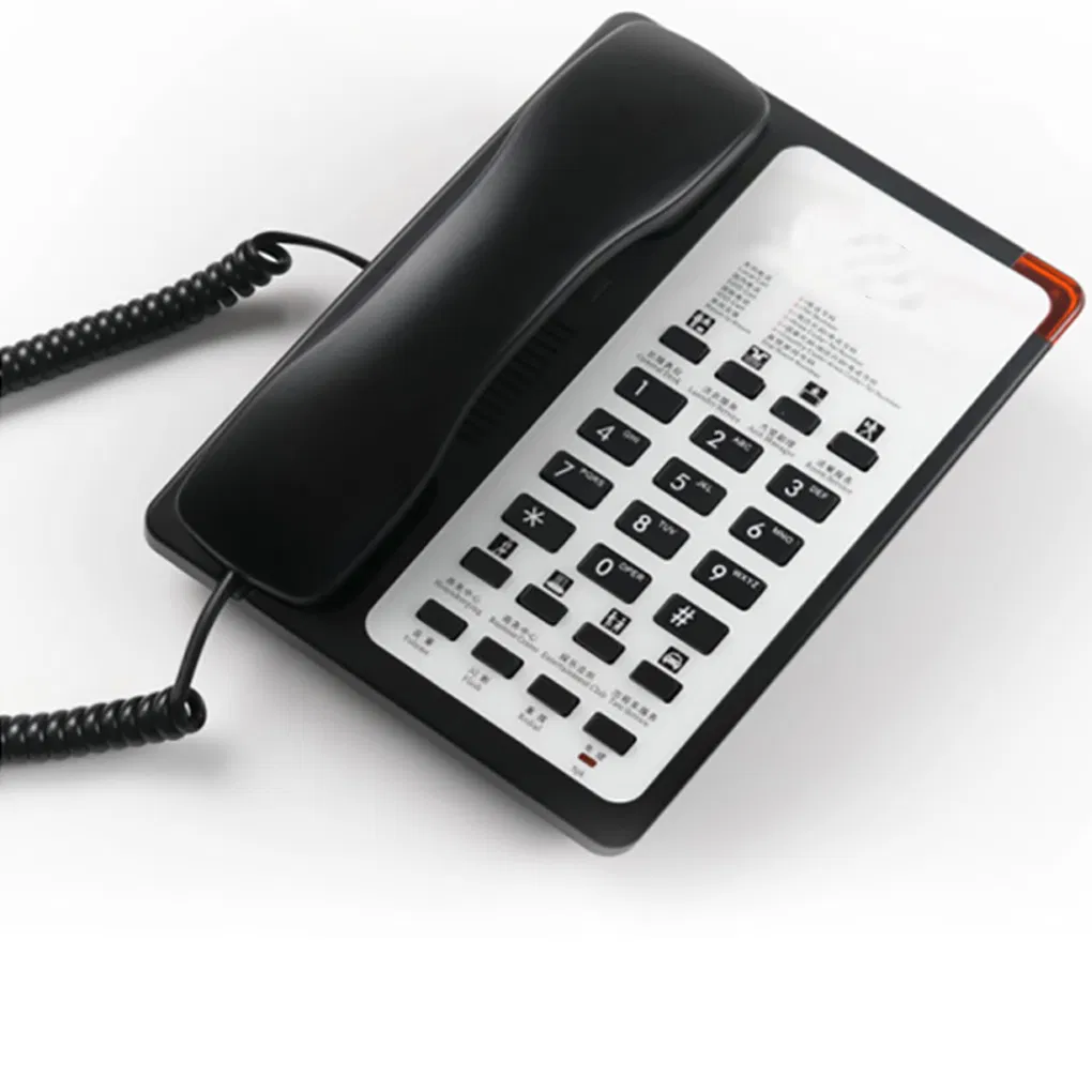 Single Line Intercom Modern Corded Landline Hotel Guest Room Phone