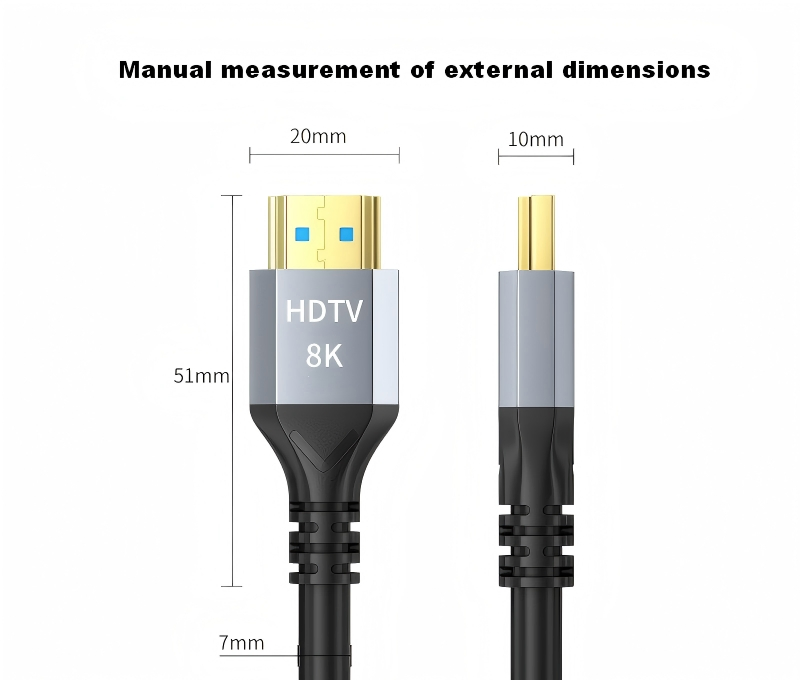 HDMI кабель 8K V2.1, 1-10м, золотое напыление
