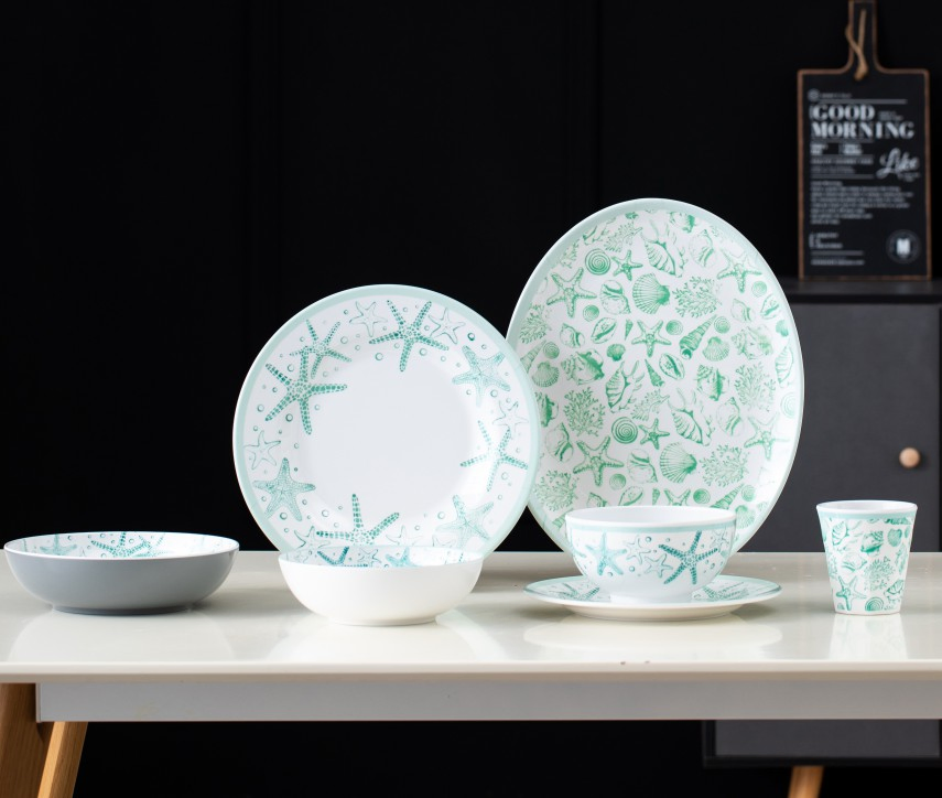 Melamine Plate & Bowl Set Casual Dining Dining Party Environmental Friendly Plastic Ware