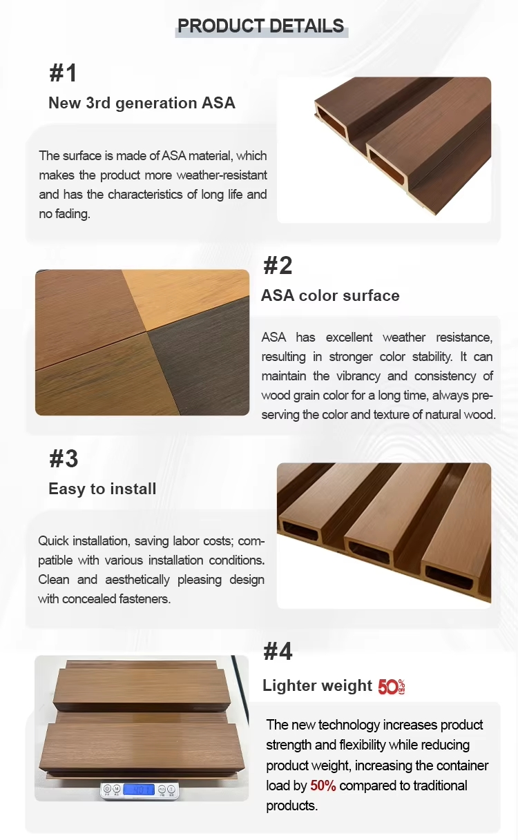 ASA Outdoor Wall Panel Exterior Cladding Decking Construction Material