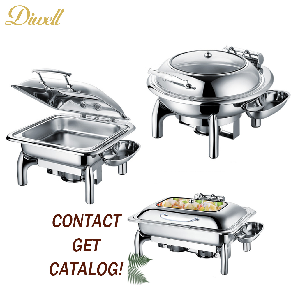 Rectangular Catering Warmer Stainless Steel Hot Food Display Chafing Dish