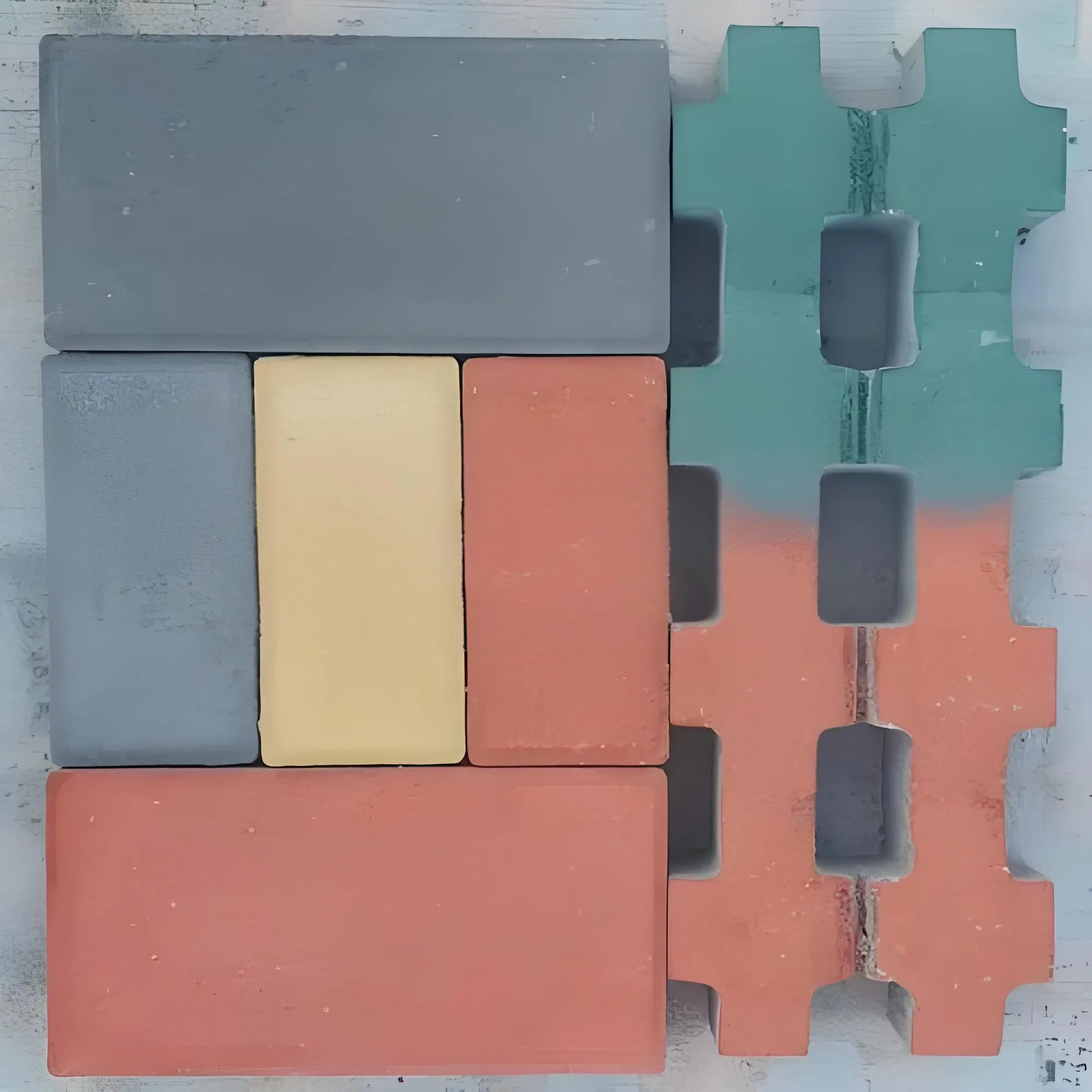 Fire Square Red Black Exterior Wall Floor Home Gray Pattern Permeable Porcelain Tile Paver Garden Granite Clay Real Paving Stone Block Brick for Driveways